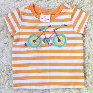 HANNA ANDERSSON Orange Striped Bicycle Tee 2T (80)